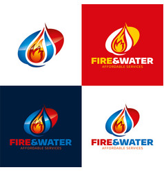 Fire And Water Restoration Icon Logo