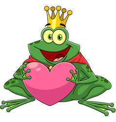 Frog Prince With Gold Crown Cartoon Character