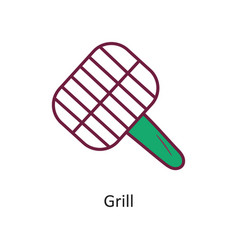 Grill Fill Outline Icon Design