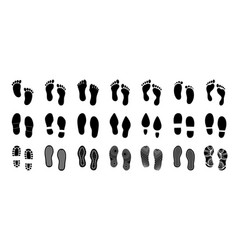 Human Footprint Black Silhouette People Barefoot