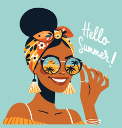 Woman Enjoying Summer Flat Design