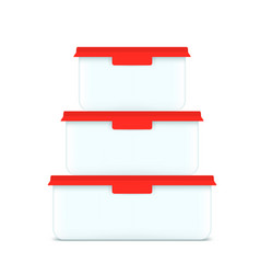 3d Stack Of Lunchboxes With Red Closed Caps