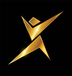 Golden Swoosh People Logo