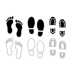 Person Barefoot And Footprint Symbols Leg Step