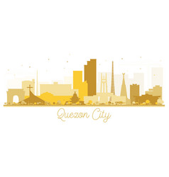 Quezon City Skyline Golden Silhouette