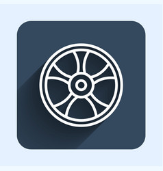 White Line Alloy Wheel For Car Icon Isolated