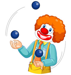 A Clown Juggling Balls On White Background