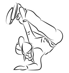 Break Dancer Sketch On White Background