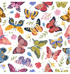 Butterfly Wings Insects Seamless Pattern Elegant