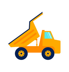 Construction Orange Truck Side View Isolated