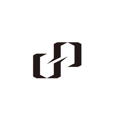 Letter Dp Linked Square Geometric Logo