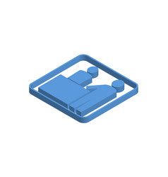 Blue Isometric Icon Of Reception Desk