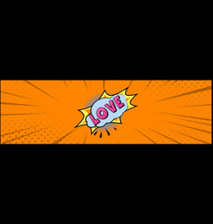 Comic Zoom Inscription Love On A Colored