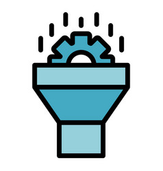 Data Funnel Icon Flat