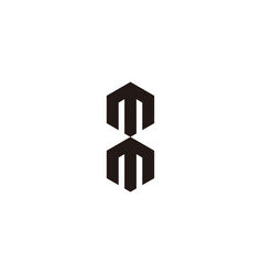 Letter M Number 8 Geometric Symbol Simple Logo