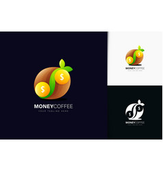 Money Coffee Logo Design With Gradient