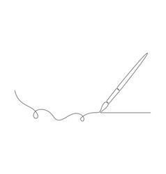 One Continuous Line Drawing Of Painting Brush