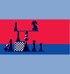 Various Geometric And Chess Pieces In An Abstract