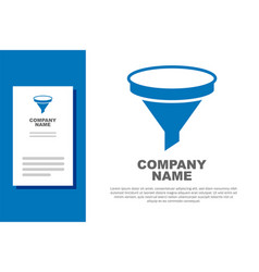 Blue Funnel Or Filter Icon Isolated On White