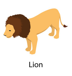 Lion Icon Isometric Style