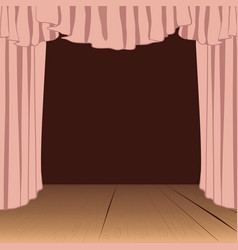 Theater Background Stage With A Pink Curtain