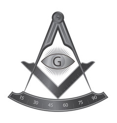 Black Iron Masonic Square And Compass Symbol