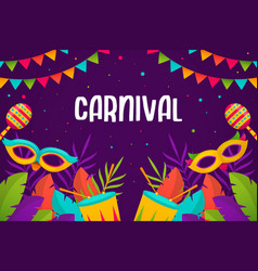 Gradient Carnival Background With Mask Leaves And