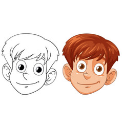 A Boys Face Before And After Coloring