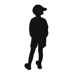 Boy View From Back Silhouette Black Shadow