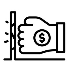 Fist Economic War Icon Outline Style