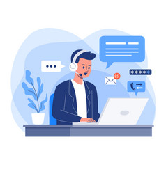 Flat Design Customer Support