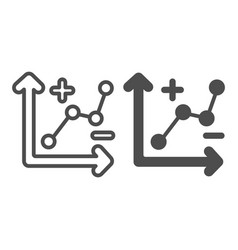 Growth Graph With Curve Points Plus And Minus