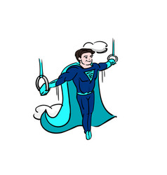 Male Athlete In A Blue Superman Suit