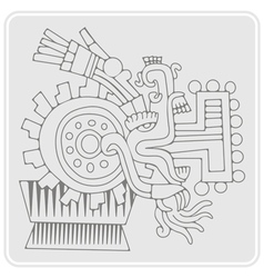 Monochrome Icon With Symbols From Aztec Codices