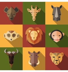 Animal Portrait Set with Flat Design Royalty Free Vector