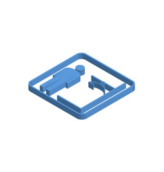 Blue Isometric Icon Of Mens Changing Room