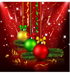 Christmas Decoration In Red Background