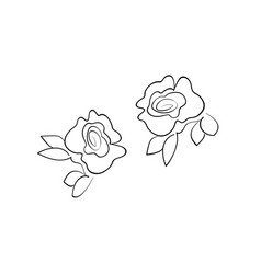 Floral Silhouette Art Line Flowers In Continuous