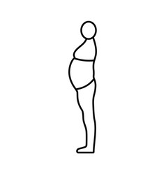 Inactivity Large Stomach Body Type Line Icon