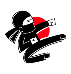 Ninja Flying Kick Clip Art