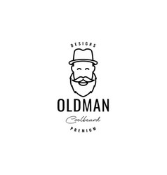 Old Man With Hat Farmer Hipster Logo Design