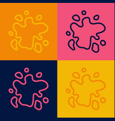 Pop Art Line Paint Spray Icon Isolated On Color