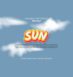 Sun Text Effect Font Editable Typography 3d