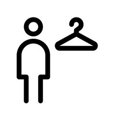 Men Changing Room Line Icon