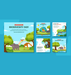 World Biodiversity Day Social Media Post Flat