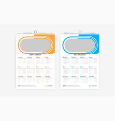 2024 Colorful One Page Wall Calendar Design