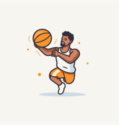 Basketball Player With Ball In Doodle Style