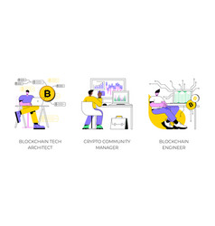 Blockchain Jobs Isolated Cartoon