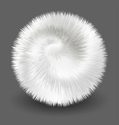 Furry White Pompom 3d Ball With Fuzzy Fur Texture