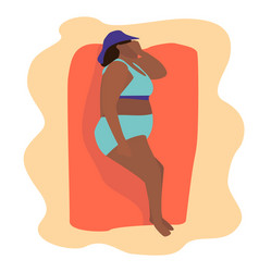 People At Beach Body Positive Woman Lying